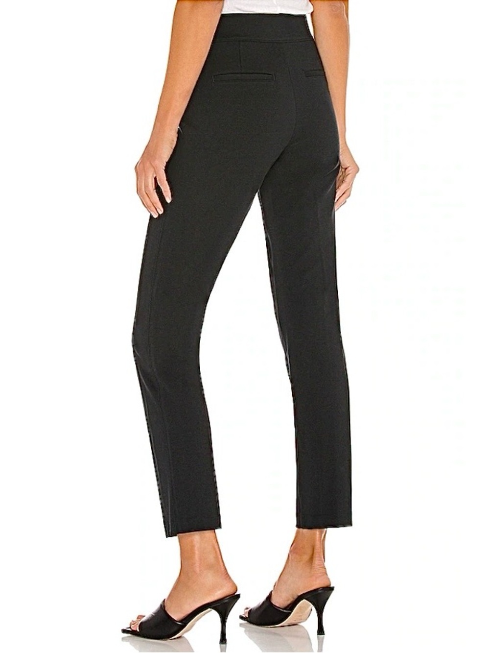 SPANX Black Ponte Slim Straight Pants Large Smooth Perfect Fit 20254R Like New - Picture 3 of 13